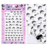 1 Sheet Embossed 3D Nail Stickers Blooming Flower 3D Nail Art Stickers Decals Adhesive Manicure Nail Art Tips Decoration SAF199