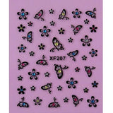 1 Sheet Fashion 3d Nail Art Sticker Nails Decal Butterfly and Flower with Rhinestones Charms DIY Decoration Manicure Tools