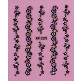 1 Sheet Fashion 3d Nail Art Sticker Nails Decal Butterfly and Flower with Rhinestones Charms DIY Decoration Manicure Tools