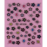 1 Sheet Fashion 3d Nail Art Sticker Nails Decal Butterfly and Flower with Rhinestones Charms DIY Decoration Manicure Tools