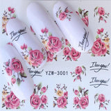 1 Sheet Fashion Rose Flower Nail Art Water Transfer Stickers Decals Tip Decoration DIY for Nails Accessories