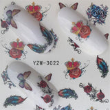 1 Sheet Fashion Rose Flower Nail Art Water Transfer Stickers Decals Tip Decoration DIY for Nails Accessories