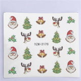 1 Sheet Nail Art Nail Sticker New Year Slider Tattoo Christmas Water Decal Santa Claus Snowman Full Wraps Designs DIY Decals