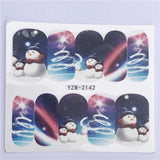 1 Sheet Nail Art Nail Sticker New Year Slider Tattoo Christmas Water Decal Santa Claus Snowman Full Wraps Designs DIY Decals