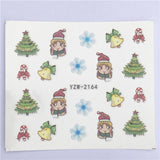 1 Sheet Nail Art Nail Sticker New Year Slider Tattoo Christmas Water Decal Santa Claus Snowman Full Wraps Designs DIY Decals