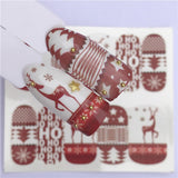 1 Sheet Nail Art Nail Sticker New Year Slider Tattoo Christmas Water Decal Santa Claus Snowman Full Wraps Designs DIY Decals