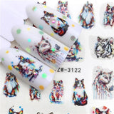 1 Sheet Nail Stickers Water Transfer Sticker Cartoon Flamingo Cute Animal Designs Nail Art Slider Manicure Decoration