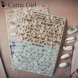 1 Sheet Snakeskin 3D Nail Art Transfer Stickers Marble Stone Grid Nail Designs Japanese Nail Accessoires for Nail Decorations