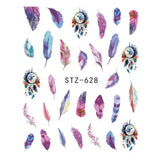 1 Sheet Water Decals Nail Art Stickers  Flowers Cartoon 2017 New Designs Watermark Transfer Red Colorful Manicure SASTZ501-512