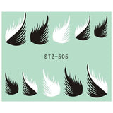 1 Sheet Water Decals Nail Art Stickers  Flowers Cartoon 2017 New Designs Watermark Transfer Red Colorful Manicure SASTZ501-512