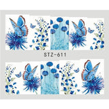 1 Sheet Water Decals Nail Art Stickers  Flowers Cartoon 2017 New Designs Watermark Transfer Red Colorful Manicure SASTZ501-512