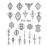 1 Sheet Water Decals Nail Art Stickers  Flowers Cartoon 2017 New Designs Watermark Transfer Red Colorful Manicure SASTZ501-512