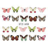 1 Sheet Water Decals Nail Art Stickers  Flowers Cartoon 2017 New Designs Watermark Transfer Red Colorful Manicure SASTZ501-512