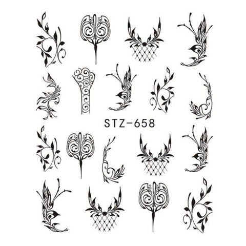 1 Sheet Water Decals Nail Art Stickers  Flowers Cartoon 2017 New Designs Watermark Transfer Red Colorful Manicure SASTZ501-512
