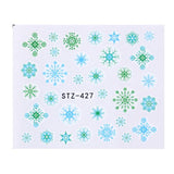 1 Sheet Water Nail Sticker Christmas Design Temporary Tattoos Elk/Snow Flowers/Owl Pattern Transfer Beauty Nail Art TRSTZ429-439