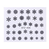 1 Sheet Water Nail Sticker Christmas Design Temporary Tattoos Elk/Snow Flowers/Owl Pattern Transfer Beauty Nail Art TRSTZ429-439