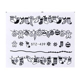 1 Sheet Water Nail Sticker Christmas Design Temporary Tattoos Elk/Snow Flowers/Owl Pattern Transfer Beauty Nail Art TRSTZ429-439