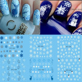 1 Sheet Water Nail Sticker Christmas Design Temporary Tattoos Elk/Snow Flowers/Owl Pattern Transfer Beauty Nail Art TRSTZ429-439