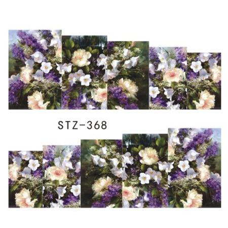 1 Sheet Water Transfer Women Full Cover Sticker Nail Art Decals Nail Art Beauty Purple Rose Decorations Polish Tips TRSTZ369-352