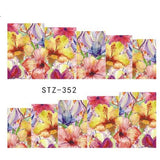 1 Sheet Water Transfer Women Full Cover Sticker Nail Art Decals Nail Art Beauty Purple Rose Decorations Polish Tips TRSTZ369-352