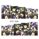 1 Sheet Water Transfer Women Full Cover Sticker Nail Art Decals Nail Art Beauty Purple Rose Decorations Polish Tips TRSTZ369-352