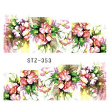 1 Sheet Water Transfer Women Full Cover Sticker Nail Art Decals Nail Art Beauty Purple Rose Decorations Polish Tips TRSTZ369-352