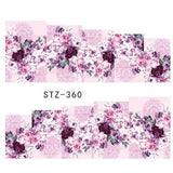 1 Sheet Water Transfer Women Full Cover Sticker Nail Art Decals Nail Art Beauty Purple Rose Decorations Polish Tips TRSTZ369-352