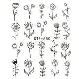 1 Sheets Black Vine New Beauty Nail Art Water Transfer Sticker Tips Watermark Temporary Tattoos DIY Nail Decals TRSTZ655