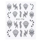 1 Sheets Black Vine New Beauty Nail Art Water Transfer Sticker Tips Watermark Temporary Tattoos DIY Nail Decals TRSTZ655