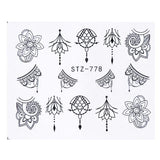 1 Sheets Black Vine New Beauty Nail Art Water Transfer Sticker Tips Watermark Temporary Tattoos DIY Nail Decals TRSTZ655