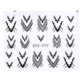 1 Sheets Black Vine New Beauty Nail Art Water Transfer Sticker Tips Watermark Temporary Tattoos DIY Nail Decals TRSTZ655