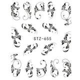 1 Sheets Black Vine New Beauty Nail Art Water Transfer Sticker Tips Watermark Temporary Tattoos DIY Nail Decals TRSTZ655