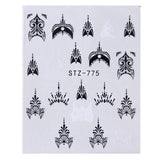 1 Sheets Black Vine New Beauty Nail Art Water Transfer Sticker Tips Watermark Temporary Tattoos DIY Nail Decals TRSTZ655