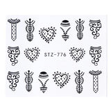 1 Sheets Black Vine New Beauty Nail Art Water Transfer Sticker Tips Watermark Temporary Tattoos DIY Nail Decals TRSTZ655