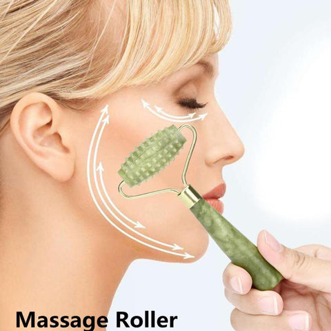 1 pc Jade Stone Needle Face Arms Neck Massage Roller Ancient Face Body SPA Massage Roller Facial Massager Jade