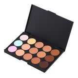 1 set make up tool set 15 Color Face Makeup Cosmetic Concealer Palette $ Wood Handle Flat Angled Brush kit Makeup Sets