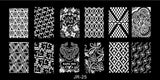 1 x 2018 New Design Nail Template 12*6CM Metal Template Konad Polish Geometry Designs Nail Art Stamp Image Plate Stencil JR01-30