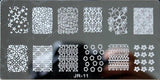 1 x 2018 New Design Nail Template 12*6CM Metal Template Konad Polish Geometry Designs Nail Art Stamp Image Plate Stencil JR01-30