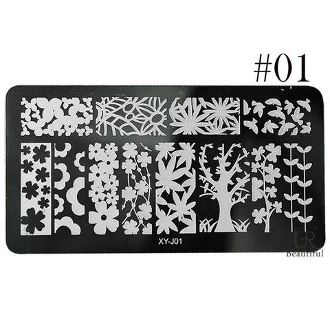 1 x New Designs Lace Mixed Stamping Nail Art Image Plates Stainless Steel Template Polish Manicure Stencil Tools BEXYJ01-16