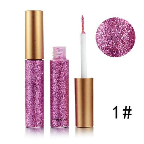 10 Color New Professional Glitter Cosmetics Waterproof Shimmer Pigment Silver Gold Metallic Liquid Glitters Eyeliner Makeup New