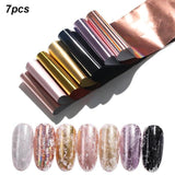 10 Pcs Holographic Nail Foil Set Transparent AB Color Nail Art Transfer Sticker 2.5*100cm Manicure DIY Holo Sticker Decoration