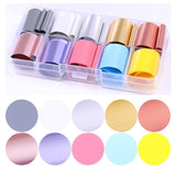 10 Pcs Holographic Nail Foil Set Transparent AB Color Nail Art Transfer Sticker 2.5*100cm Manicure DIY Holo Sticker Decoration