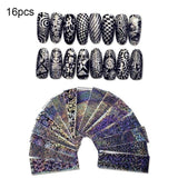 10 Pcs Holographic Nail Foil Set Transparent AB Color Nail Art Transfer Sticker 2.5*100cm Manicure DIY Holo Sticker Decoration