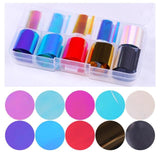 10 Pcs Holographic Nail Foil Set Transparent AB Color Nail Art Transfer Sticker 2.5*100cm Manicure DIY Holo Sticker Decoration