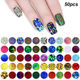 10 Pcs Holographic Nail Foil Set Transparent AB Color Nail Art Transfer Sticker 2.5*100cm Manicure DIY Holo Sticker Decoration