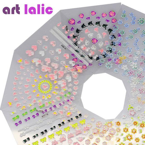 10 Pcs Sheets Nail Art Transfer Stickers 3D Design Manicure Tips Decal Decorations high quality hot selling