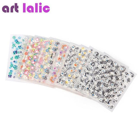10 Pcs Sheets Nail Art Transfer Stickers 3D Design Manicure Tips Decal Decorations high quality hot selling
