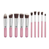 10 Pcs Silver/Golden Makeup Brushes Set Cosmetics Foundation Blending Blush Makeup Tool Powder Eyeshadow Cosmetic Set