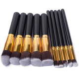 10 Pcs Silver/Golden Makeup Brushes Set pincel maquiagem Cosmetics  maquillaje Makeup Tool Powder Eyeshadow Cosmetic Set