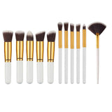 10 Pcs Silver/Golden Makeup Brushes Set pincel maquiagem Cosmetics  maquillaje Makeup Tool Powder Eyeshadow Cosmetic Set